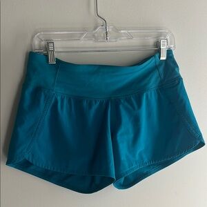 Lululemon Speed Up 4in Teal Shorts